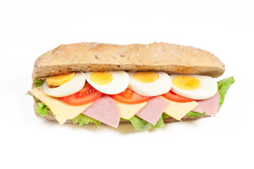 Tomato, salami and cheese sandwich