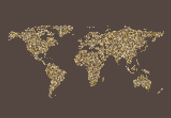 Abstract World map of dots. Vector illustration.