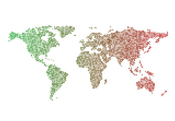 Fototapeta na wymiar Abstract World map of dots. Vector illustration.