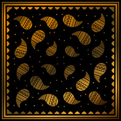 Golden Paisley Bandana simple pattern