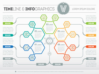 Part of the report with logo and icons set. Vector infographic o