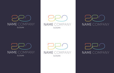 Pro colored line flat logo