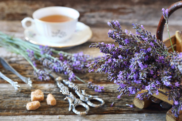 Obraz na płótnie Canvas Аromatic lavender tea