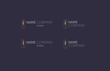 Slender colored woman flat logo