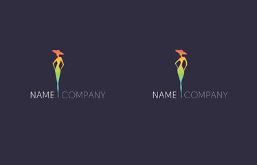 Slender woman in a hat flat logo
