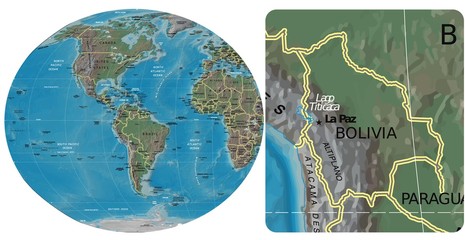 Bolivia and The Americas map