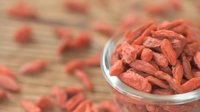 Healthy eating and diet concept - dried goji berries