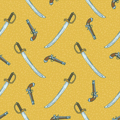 Seamless Vector Pattern with Sabers and Muskets