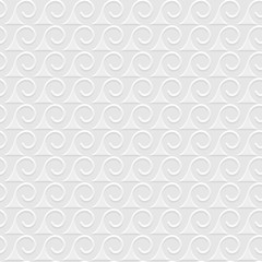 White 3d Seamless pattern of stylized waves