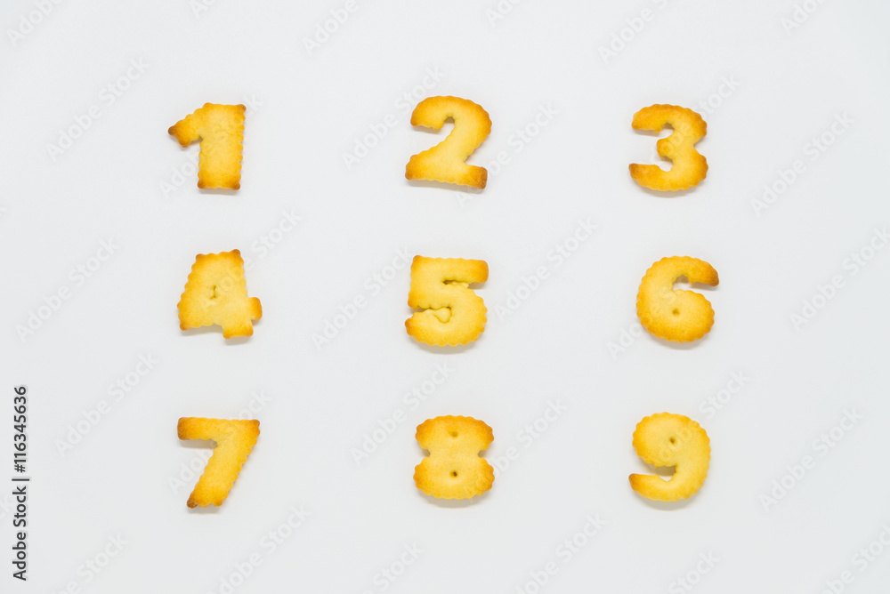 Fototapete cracker in shape of number with white background