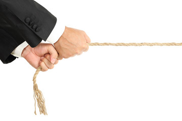 pulling a rope