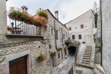 Fototapeta na wymiar Scheggino, medieval town in Italy
