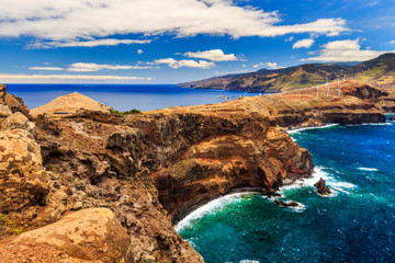 Fototapeta na wymiar Colorful landscape at Ponta do Sao Lourenco, Madeira, Portugal