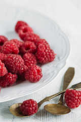 fresh growing raspberries