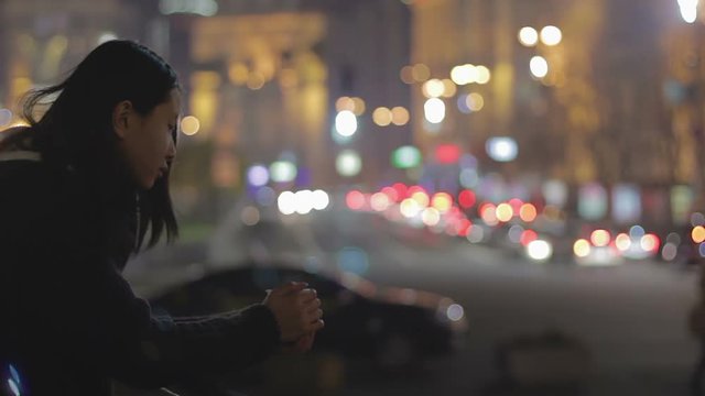 Lonely girl crying and thinking about ex-boyfriend, breakdown, depression