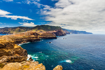 Incredible view of the cliffs at Ponta de Sao Lourenco, Madeira, Portugal