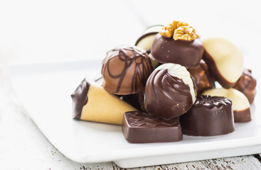 Homemade dark chocolate truffles