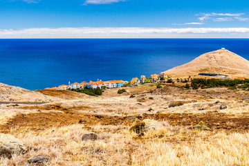 Beautiful view of a small town Canical on the eastern coast of Madeira island, Portugal