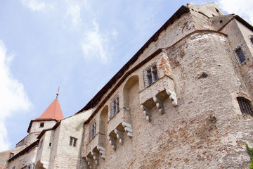 Gothic Pernstejn Castle from the 13th century. Nedvedice Czech Republic. Marble Castle.