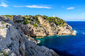 Fototapeta na wymiar Lighthouse at cala Rajada, Mallorca - Spain