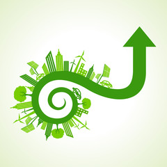 Eco city concept with arrow design stock vector