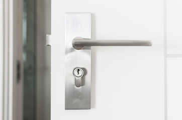 Handle steel knob on the door