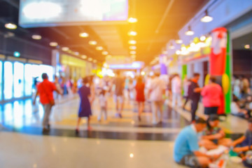 Abstract of blurred people walking in shopping centre