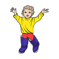 Vector illustration little girl