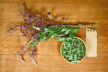 Fireweed. Dried. Herbal medicine, phytotherapy medicinal herbs