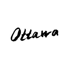 Ottawa Lettering. Hand drawn letters. Hand drawn greeting card with text Ottawa.