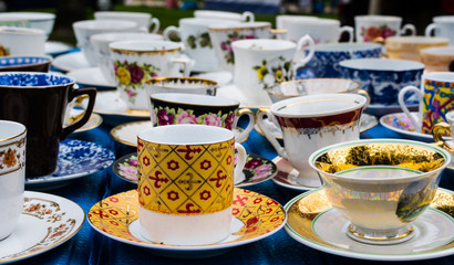 cups at flea market