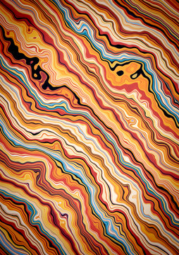 Colorful curl lines