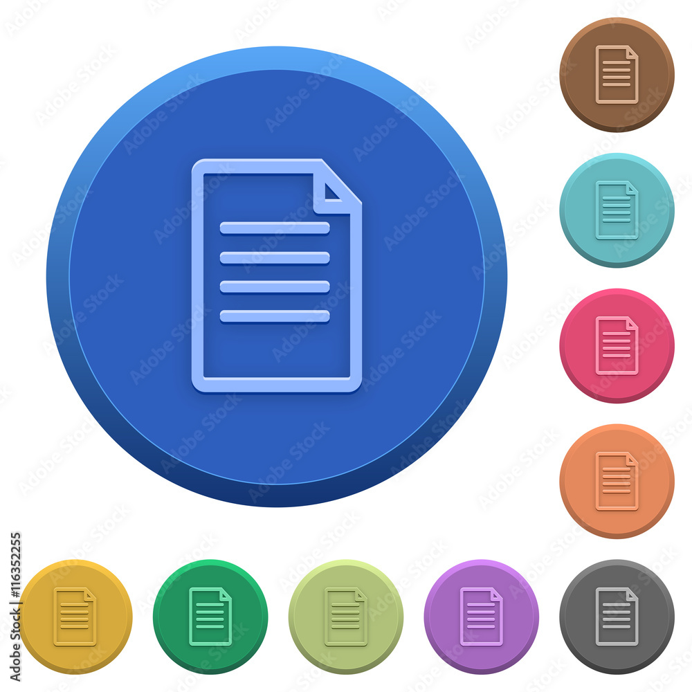 Poster embossed document buttons