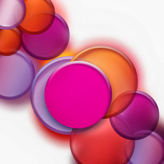  Colorful circles modern abstract composition with shadows 