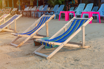 sunbed or chair on the tropical beach