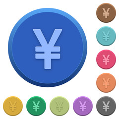 Obraz premium Embossed Yen sign buttons