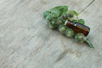 agrimony, burdock essential oil container