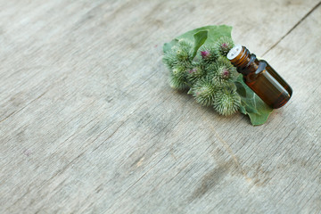 agrimony, burdock essential oil container