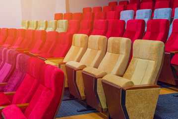 Fototapeta premium empty chairs in theatre or conference hall