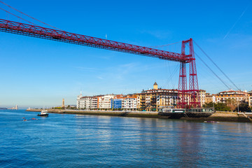 The Bizkaia suspension bridge in Portugalete, Spain