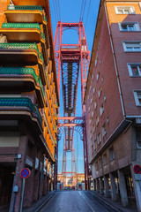 Obraz premium The Bizkaia suspension transporter bridge in Portugalete, Spain