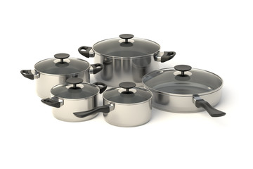 Stainless steel pots and pans