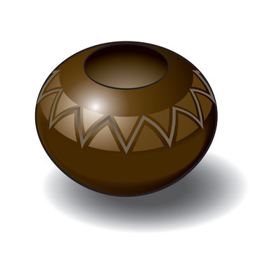 Isometric Vector Illustration of a Zulu Pot