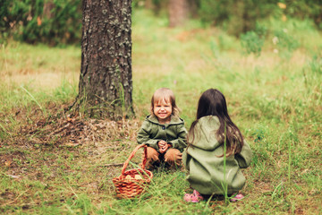 Children happy outdoors.