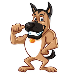 German Shepherd Cartoon Mascot