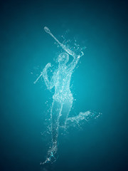 Abstract woman rhythmic gymnast. Crystal ice effect