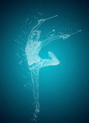 Abstract woman rhythmic Gymnast. Crystal ice effect