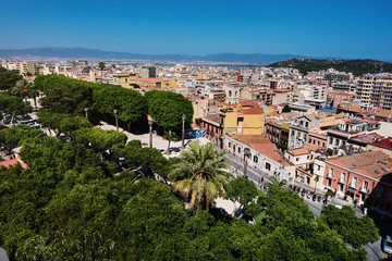Fototapeta na wymiar Arial Cagliari panoramic view