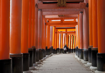 Fushimi Inari shrine, one of famous landmarks in Kyoto, Japan
