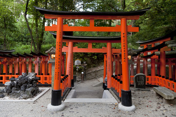 Fototapeta na wymiar Fushimi Inari shrine, one of famous landmarks in Kyoto, Japan